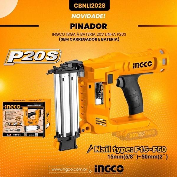 Imagem de Pinador Pneumático 18Ga F Com 2 Baterias 4.0A Bivolt 20V