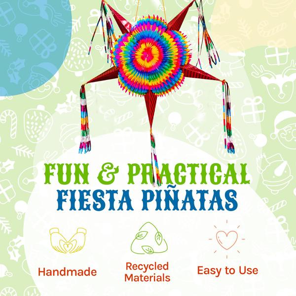 Imagem de Piñata TexMex Fun Stuff Mexican Star com cones vermelhos de 32 polegadas