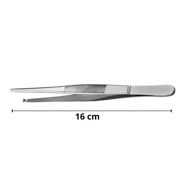 Imagem de Pinça Anatômica Dente De Rato 16cm Aço Inox