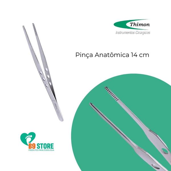 Imagem de Pinça Anatômica Ponta Reta 14 cm Thimon