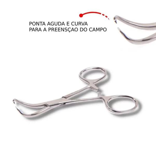 Imagem de Pinça Backhaus Cirúrgico Bolinha Aço Inox 13Cm