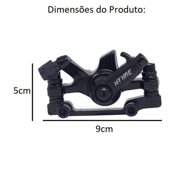 Imagem de Pinça Freio a Disco Mecânico Dianteiro Alumínio X-Time Preto Bicicleta Mtb