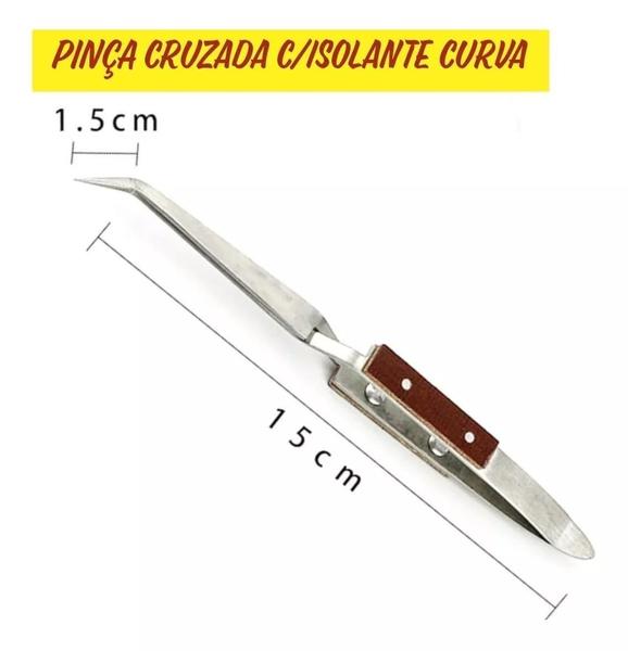 Imagem de Pinça Pressão Cruzada Bico Curvo c/Isolante