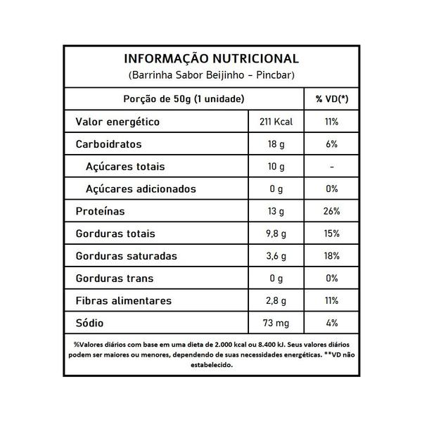 Imagem de Pincbar Barra de Proteína Natural Beijinho - Cx com 12 un.