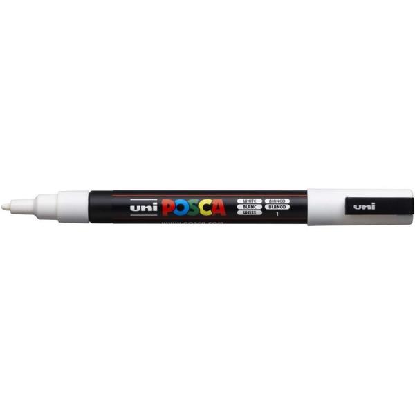 Imagem de Pincel Marcador Artesanato Posca PC-3M Fine Line Branco - Caixa com 06 Unidades