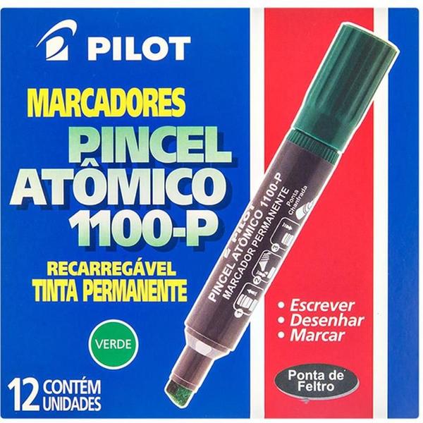 Imagem de Pincel marcador permanente atomico 1100p verde recarreg. pilot