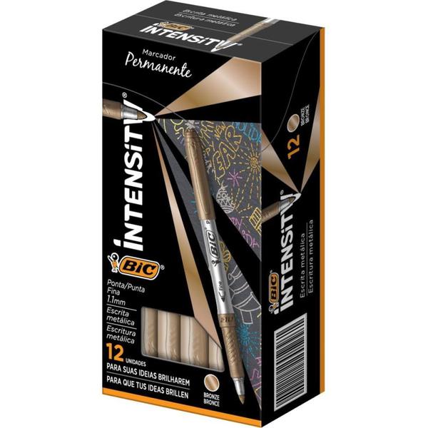 Imagem de Pincel Marcador Permanente BIC Marking Metálico 11MM Bronze - Caixa com 12