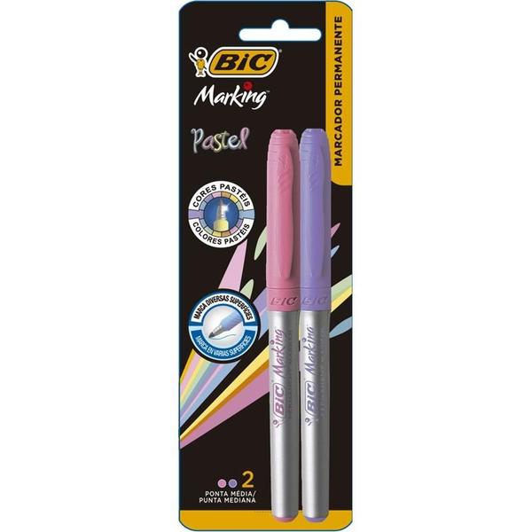 Imagem de Pincel marcador permanente marking 1.1mm rosa/lilas bic