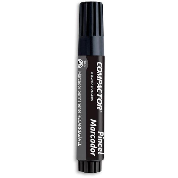 Pincel Marcador Permanente Traço Grosso Preto - Caixa com 12 - Compactor Imagem de Pincel Marcador Permanente Traço Grosso Preto - Caixa com 12
