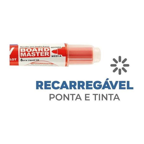 Imagem de Pincel marcador quadro branco recarregavel vermelho - pilot