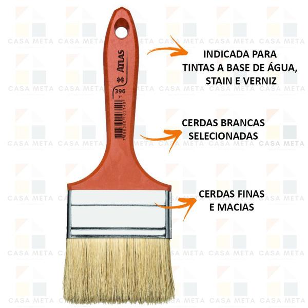 Imagem de Pincel Para Pintura Parede 3 Verniz E Stain Atlas- 5 Pçs