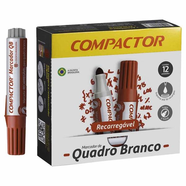 Imagem de Pincel Quadro Branco Compactor 12un + 2 Tinta Radex 500ml