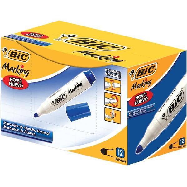 Imagem de Pincel quadro branco marking recarregavel azul bic