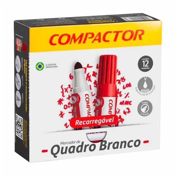 Imagem de Pincel Quadro Branco QB Recarregavel Vermelho