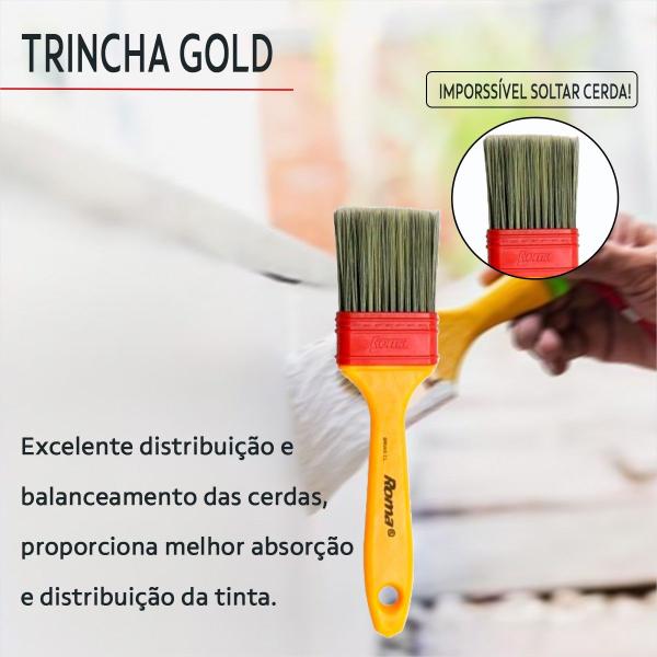 Imagem de Pincel Trincha Para Pintura 1.1/2 Pol Roma Ref 317 Kit C/24