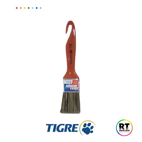 Imagem de Pincel Trincha Para Pintura  1/1/2  Tigre 695  Para Tinta Verniz e Artesanato Cabo Pvc