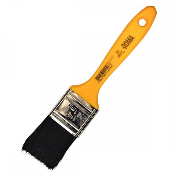 Imagem de Pincel Trincha Pintura Roma Preta Ref.304   1.1/2'' Cabo Amarelo . / Kit C/ 12 Peças