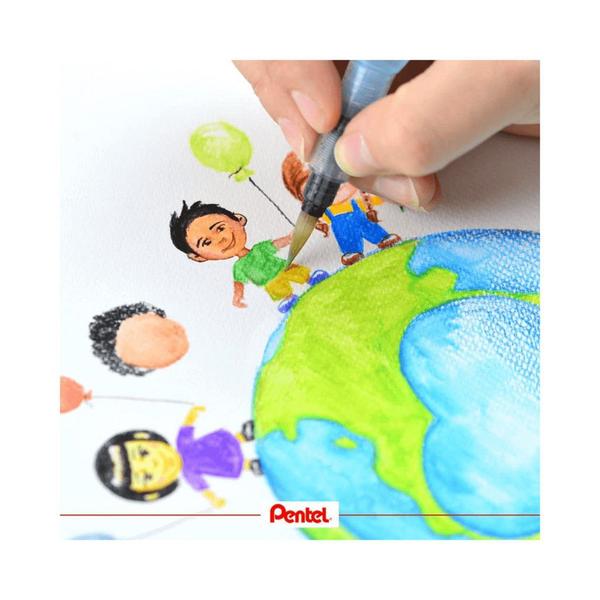 Imagem de Pincel Water Brush Pentel Ponta Chanfrada 6mm Com Reservatório