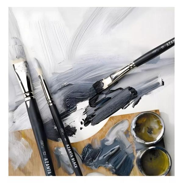 Imagem de Pincel Winsor & Newton Azanta Redondo Longo N6 Black