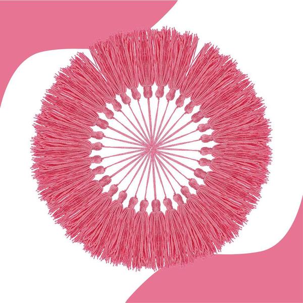 Imagem de Pingente De Seda Tassel - Franja - Rosa Chiclete  - Com 100 Unidades - Nybc