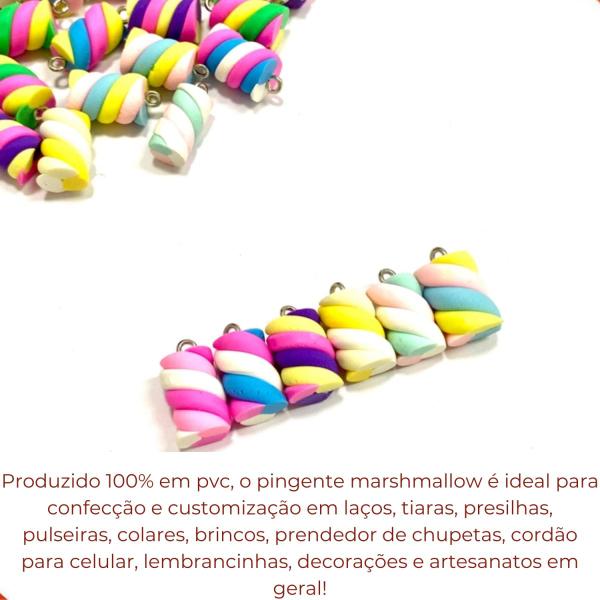 Imagem de Pingente Marshmallow 10X18mm Em Pvc Com 100 Peças