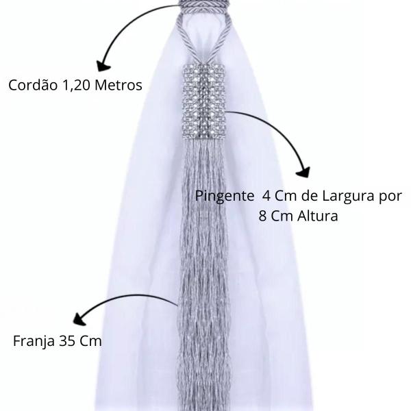 Imagem de Pingente Para Cortina Com Strass Luxo / Pérolas