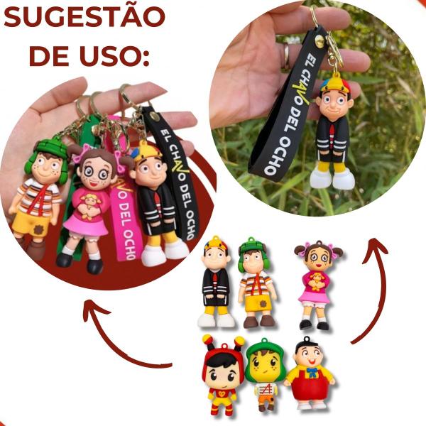 Imagem de Pingentes turma do chaves 70mm em pvc com 12 peças