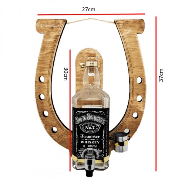 Imagem de Pingômetro Ferradura JACK Artesanal Garrafa Vidro Para Bebida Decoração RA050