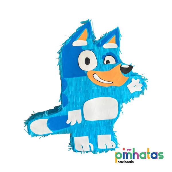 Imagem de Pinhata bluey, com bastão, tapa olhos e confetes