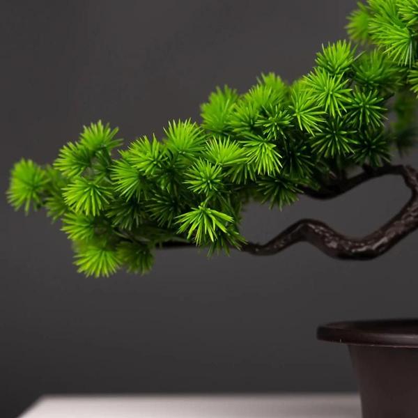 Imagem de Pinheiro Artificial Bonsai 27cm - Árvore Decorativa para Mesa