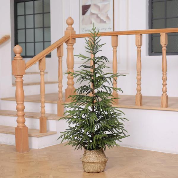 Imagem de Pinheiro artificial de Norfolk FOTEEWL 1,2 m com vaso para decoração de Natal