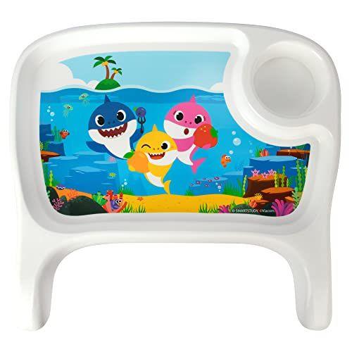 Imagem de Pinkfong Baby Shark Mealtime Baby Toddler Booster Seat with Adjustable Tray  Assento de elevação portátil para mesa de jantar  Travel Essentials for Baby