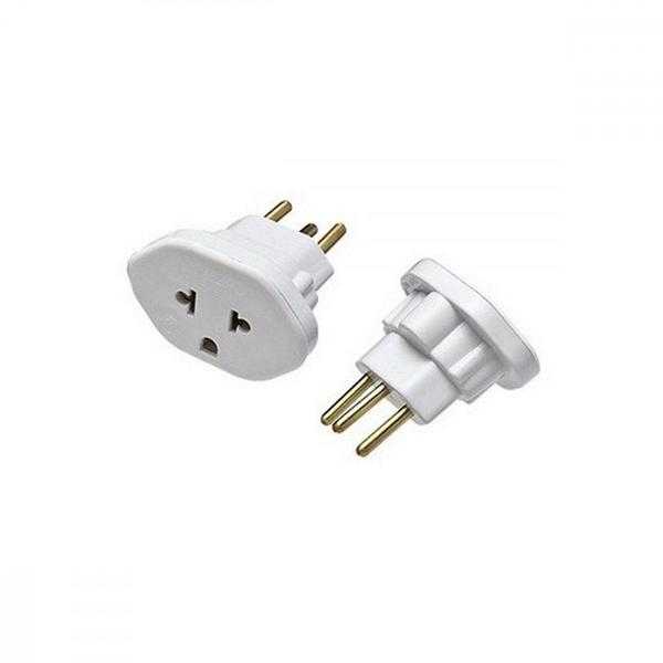 Imagem de Pino Adaptador Flp Universal 10A. 2 Polos+Terra Branco - Kit C/10 Peca