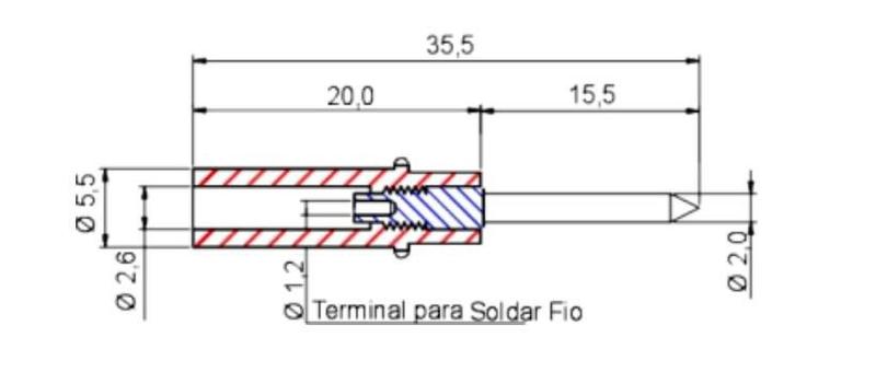 Imagem de Pino Banana 2mm Vermelho - PB101 - B.B.C