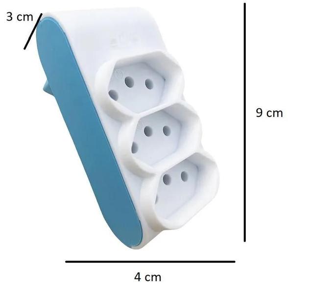 Imagem de Pino Benjamin Adaptador de Tomada Multiplicador Tripolar 2P + T 10A Bivolt Exp