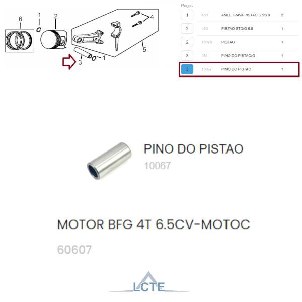 Imagem de Pino do Pistão P/ Cortadora de Piso á Gasolina 350 Rental