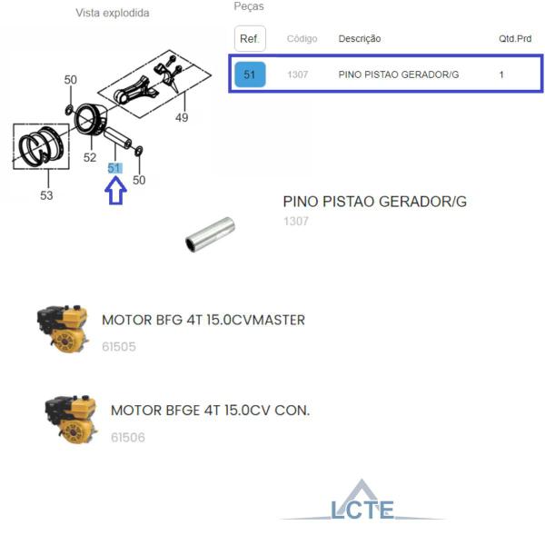 Imagem de Pino Do Pistão Para Motor Gasolina 15.0hp Buffalo - 1307