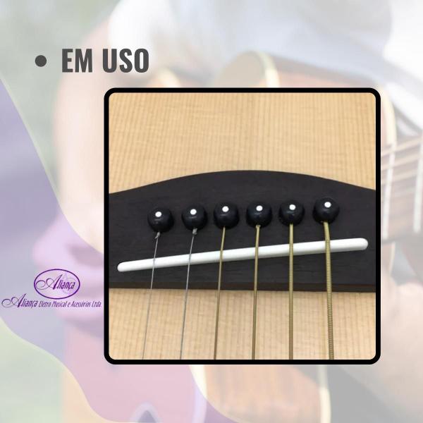 Imagem de Pino Mxt Preto para Violão Folk Corda de Aço Kit com 10