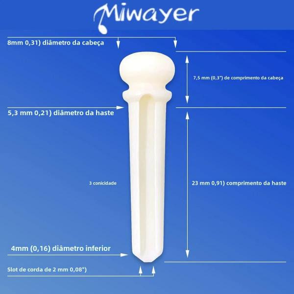 Imagem de Pinos de Ponte para Guitarra Acústica (6 Peças) - Osso de Vaca, Ébano e Madeira