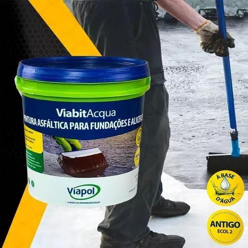 Imagem de Pintura Asfaltica Para Fundaçoes E Alicerces Viapol  Base Agua 18 Litros