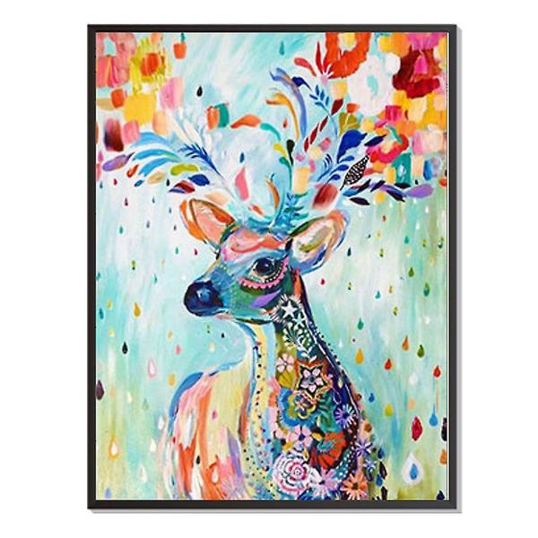 Imagem de Pintura de diamante Wokex Colorful Deer 50x40cm para crianças 5D