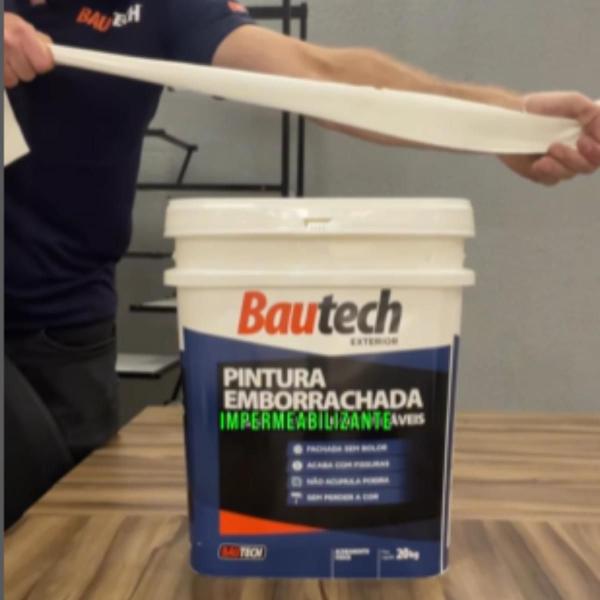 Imagem de Pintura Emborrachada Impermeabilizante 20kg Bautech Platina