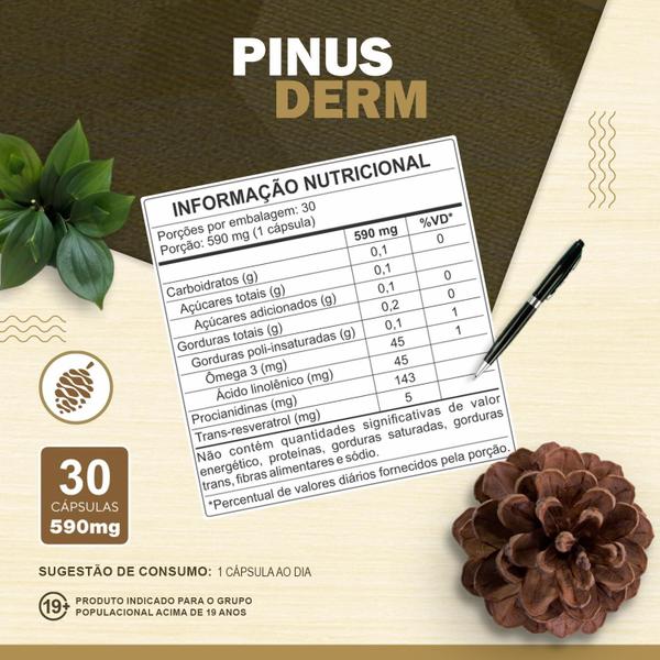 Imagem de Pinus Derm Estrato de Pinus Pinaster 540mg 30 cápuslas