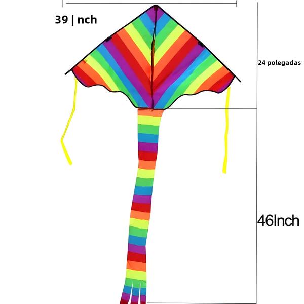 Pipa Arco-Íris para Crianças com Alça e Corda - Brinquedo de Praia e Atividades ao Ar Livre Imagem de Pipa Arco-Íris para Crianças com Alça e Corda - Brinquedo de Praia e Atividades ao Ar Livre