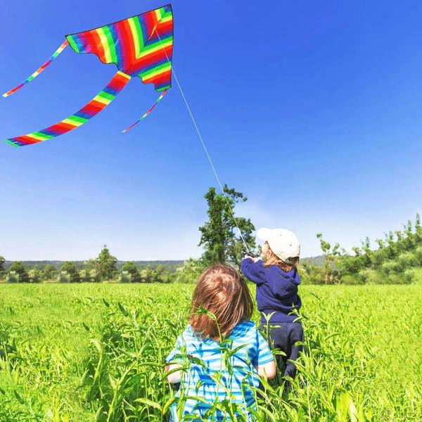 Pipa Arco-Íris para Crianças com Alça e Corda - Brinquedo de Praia e Atividades ao Ar Livre Imagem de Pipa Arco-Íris para Crianças com Alça e Corda - Brinquedo de Praia e Atividades ao Ar Livre