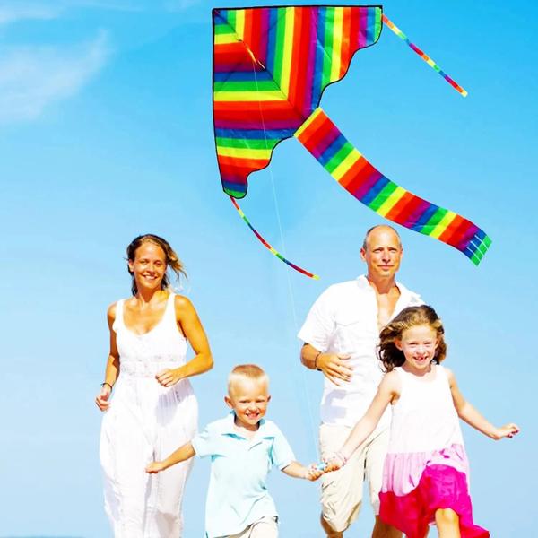 Pipa Arco-Íris para Crianças com Alça e Corda - Brinquedo de Praia e Atividades ao Ar Livre Imagem de Pipa Arco-Íris para Crianças com Alça e Corda - Brinquedo de Praia e Atividades ao Ar Livre