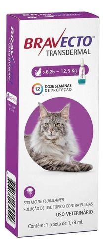 Imagem de Pipeta Antiparasitário Para Pulga Msd Bravecto Transdermal Bravecto Gatos Para Gato De 6.25kg A 12.5kg