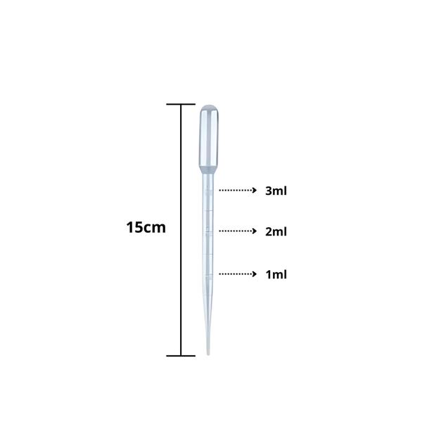 Imagem de Pipeta Pasteur Plastica Não Estéril 3ml pct/1000un conta gota Laboratorio