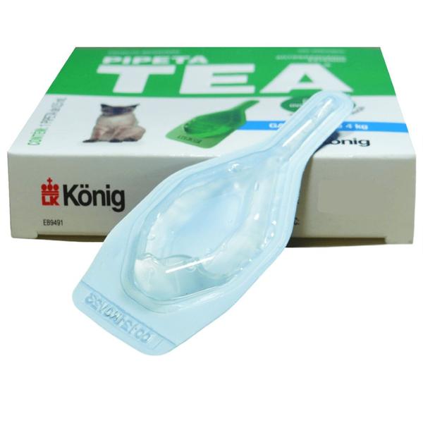 Imagem de Pipeta Tea 0,5 ml Antiparasitário Contra Pulgas Para Gatos De Até 4 Kg Kit Com 16