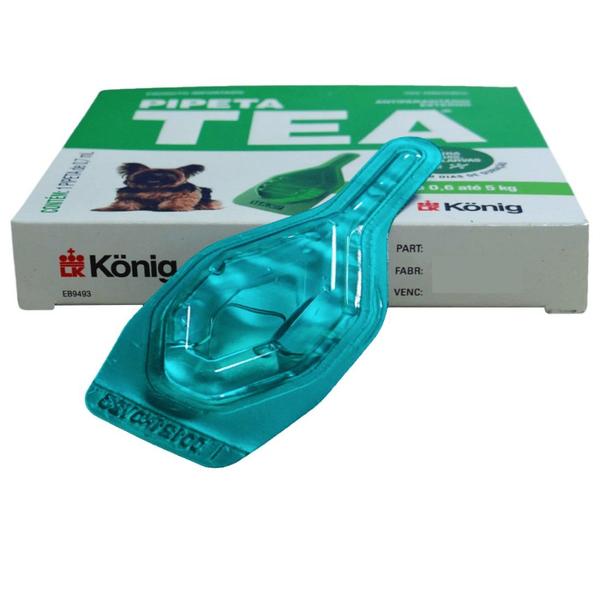 Imagem de Pipeta Tea 0,7ml Antiparasitário Contra Pulgas para Cães de 0,6 até 5 Kg - König Kit Com 3